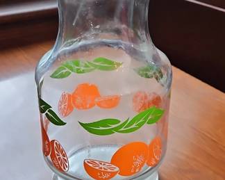 Anchor Hocking Orange Juice Glass Pitcher