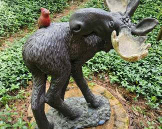 Moose and Cardinal Statue