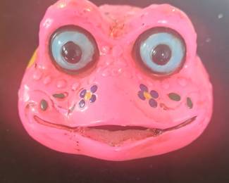 Pink Frog Figurine