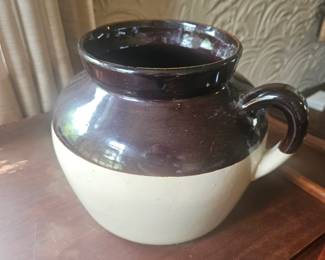 TwoTone Stoneware Bean Pot