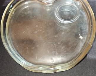 Glass Apple Dish with Compartment, set of