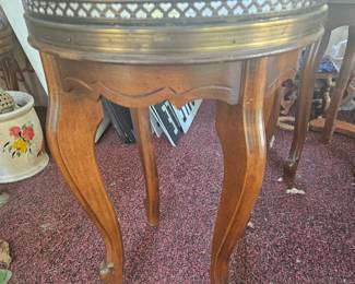 Pair French Provincial Marble Top Side Tables third image