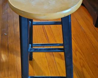 Industrial Metal and Wood Stool