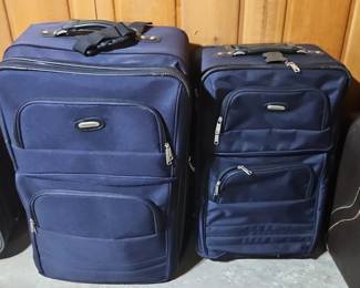 Blue Rolling Luggage Set