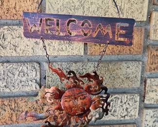 Metal Sun Welcome Sign