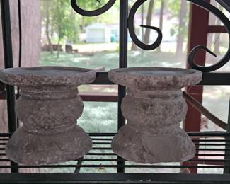 Stone Pedestal Candle Holders