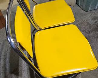 Yellow Vinyl Diner Chairs third image
