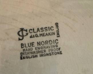 Blue Nordic Ironstone Dinnerware Set second image
