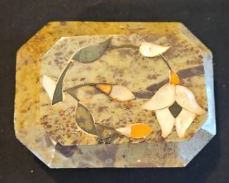 Inlaid Stone Trinket Box SERVV