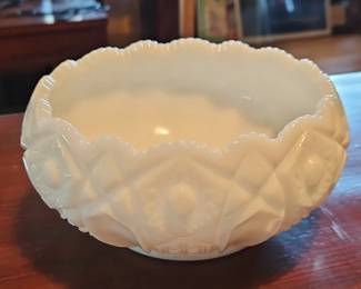 Westmoreland Paneled Grape Milk Glass Bowl