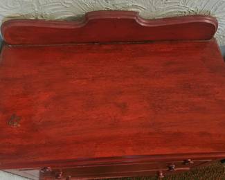 Red Painted Pine Chest of Drawers second image
