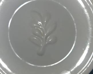 Set of White Embossed Leaf Saucers second image