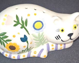N. S. Gustin Floral Cat Salt Shaker