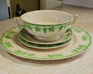 Churchill Verdigris Ivy Soup Bowl and Plates