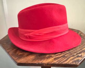 Red Felt Fedora