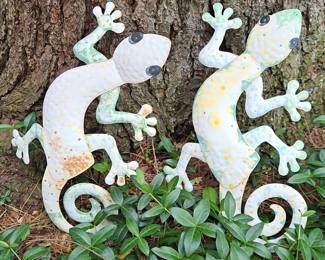 Metal Gecko Wall Art Set
