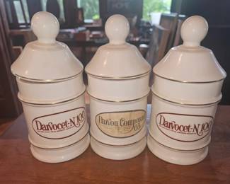Vintage Darvocet Apothecary Jars Set