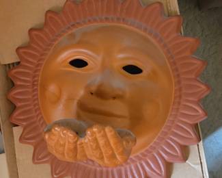Terracotta Sun Face Wall Plaque