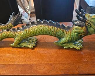 Green Ceramic Dragon Figurine