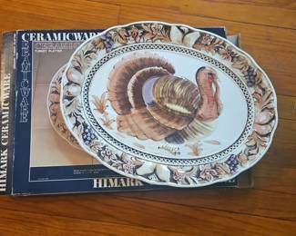 Glazed Ceramic Turkey Platter