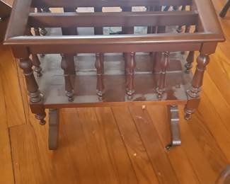 Vintage Mahogany Canterbury Magazine Rack