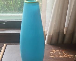 Turquoise Glass Vase