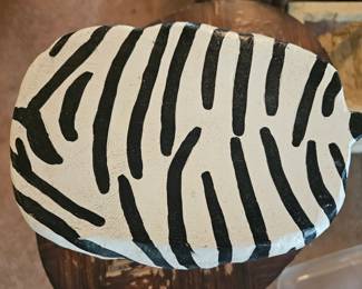 Hand Carved Zebra Stool third image