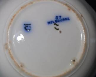 W H Grindley Melbourne Flow Blue Saucers second image