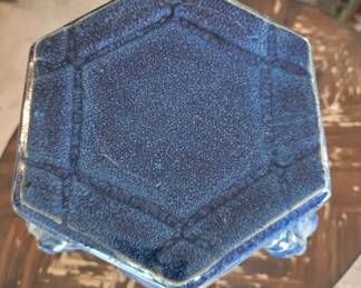 Blue Ceramic Elephant Garden Stool second image