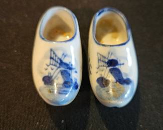 Vintage Delft Blue Ceramic Clogs third image