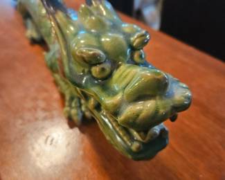 Green Ceramic Dragon Figurine second image