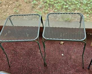 Vintage Metal Patio Side Tables