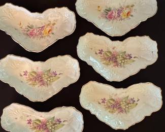 Set of Floral Heart Shaped Dishes