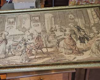 Framed th Century Music Scene Tapestry