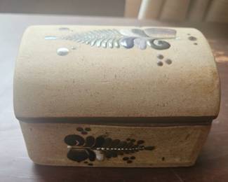 Handpainted Tonala Pottery Trinket Box