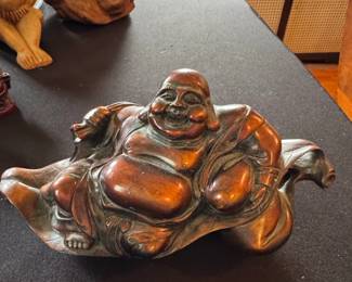 Antique Japanese Bronze Okimono Hotei Statue