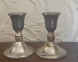 Silver Plate Candlesticks Pair