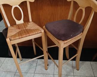 Rush seat barstools