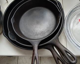 Vintage Lodge, Griswold cast iron skillets