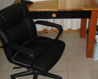 Work table, office chair