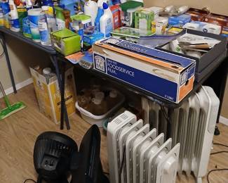 Tons cleanings supplies, heaters