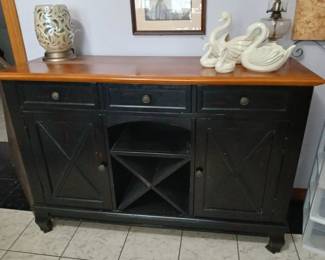Sideboard, wine rack, Harker swans