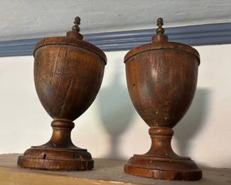 Wooden Urn Bookends