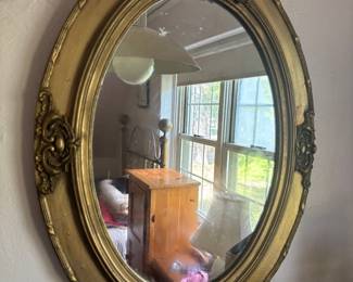 Old Oval Convex Mirror