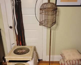 Nice brass bird cage and stand