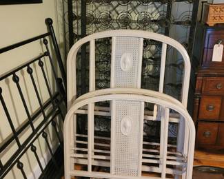 Two metal single beds