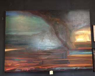 Huge Mark Krieger, Cleveland 1993 acrylic or oil on canvas