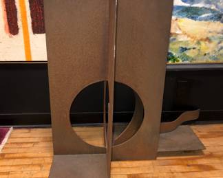 Large steel sculpture  ca.1980-90, probably a Cleveland artist
