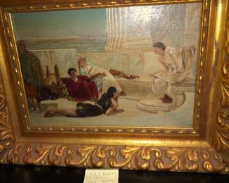 Oil on board copy of a famous painting