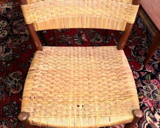Set of 6 Willy Beck dining chairs all of which have smaller to bigger problems with their cane seats 